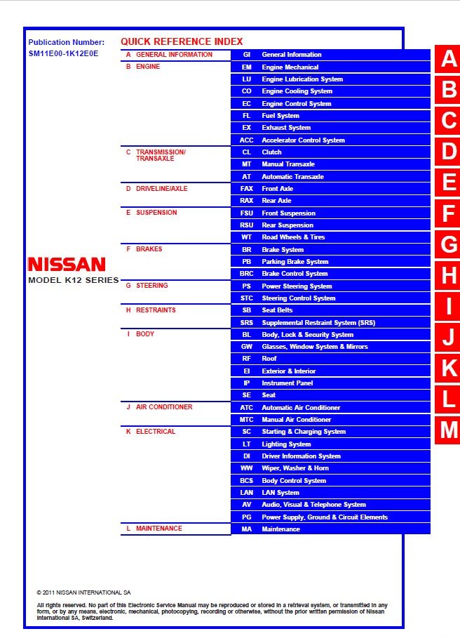 2011 Nissan Service Manual Download